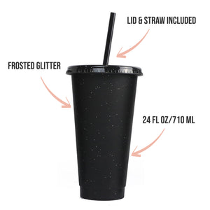 Vampire Teeth Black Glitter Tumbler Cup