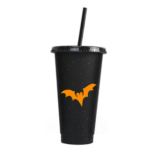 Batwing Mickey Black Glitter Tumbler Cup