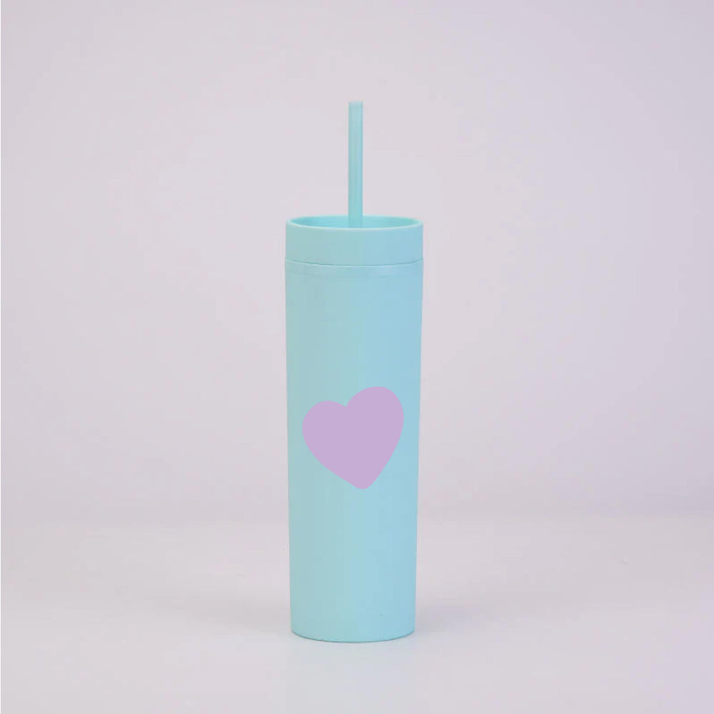 Heart Mint Skinny Tumbler