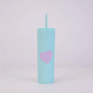 Heart Mint Skinny Tumbler