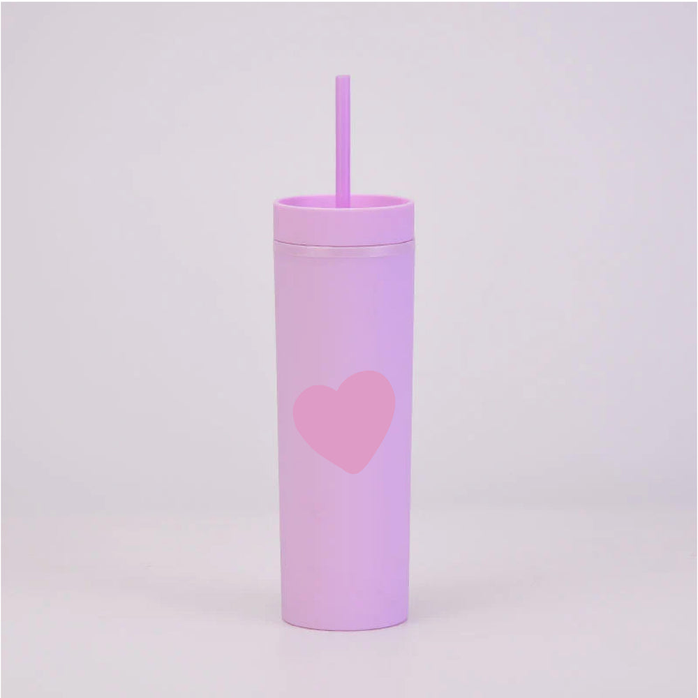 Heart Lilac Skinny Tumbler