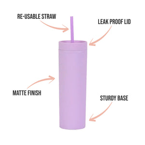 Heart Lilac Skinny Tumbler