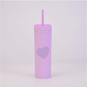 Heart Lilac Skinny Tumbler