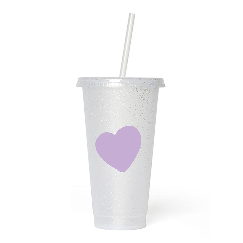 Heart Frosted Glitter Tumbler Cup