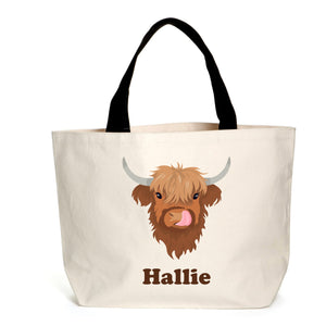 Personalised Highland Cow Tote