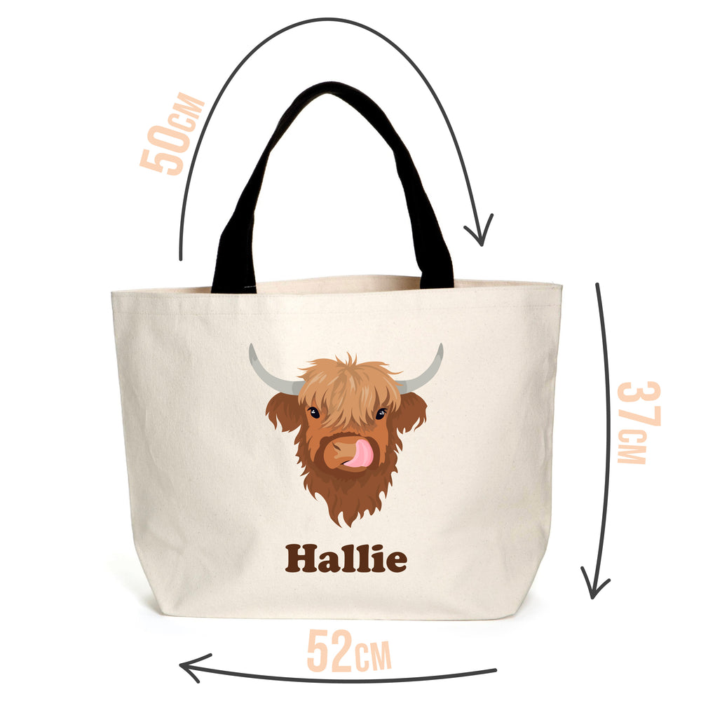 Personalised Highland Cow Tote