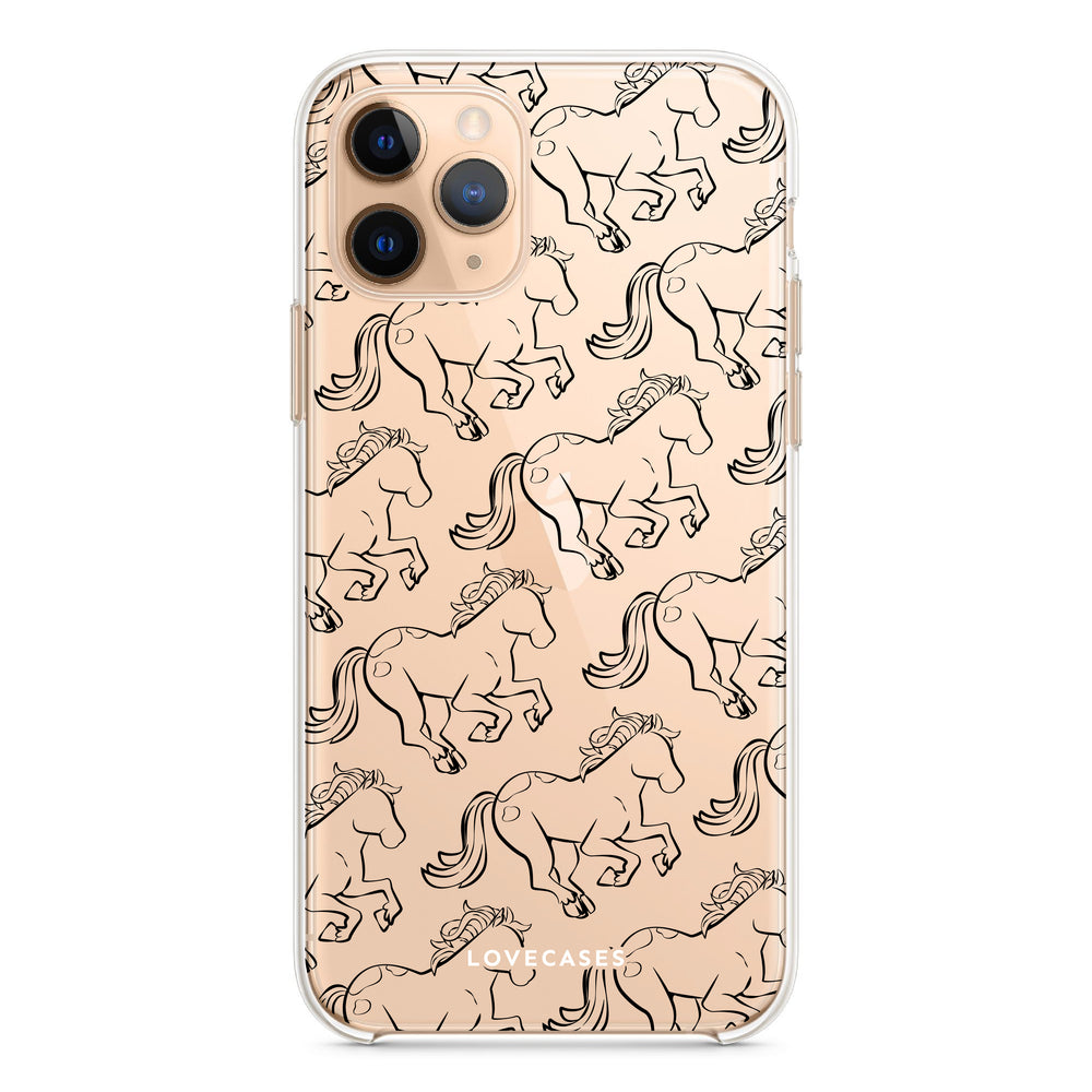 Black Horses Pattern Phone Case