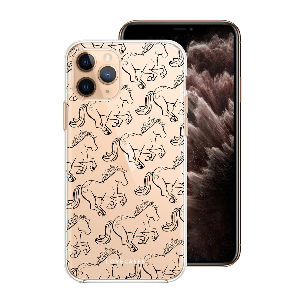 Black Horses Pattern Phone Case