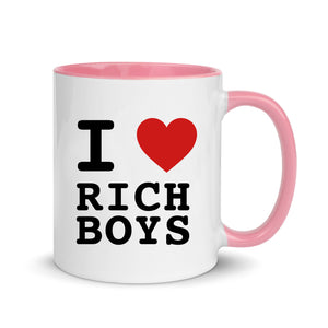 I Love Rich Boys Slogan White Mug