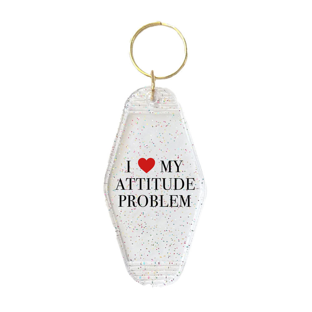 Attitude Problem Slogan Motel Keyring