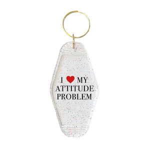 Attitude Problem Slogan Motel Keyring