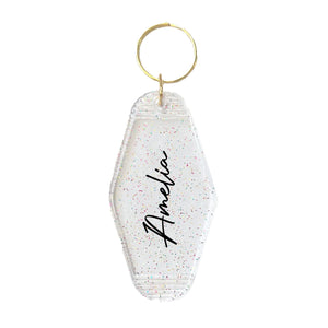 Personalised Script Motel Keyring