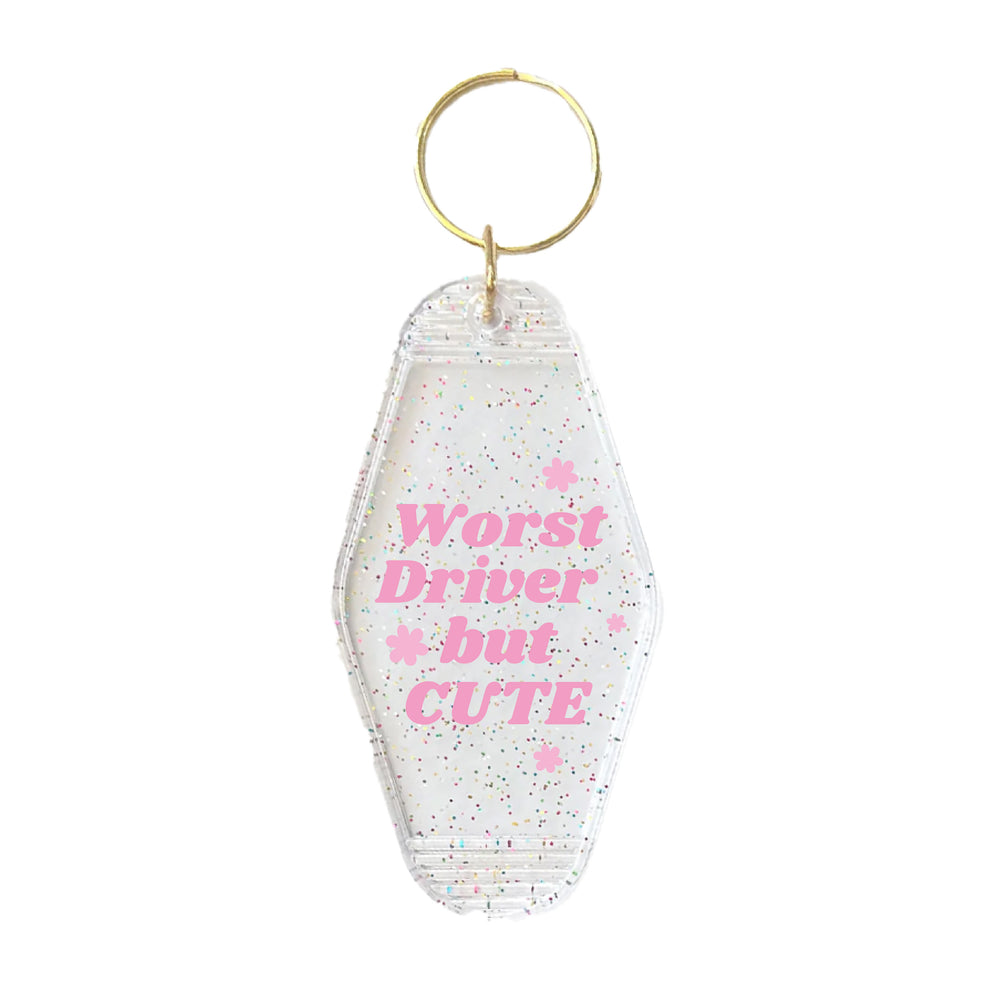 Worst Driver But Cute Slogan Motel Keyring