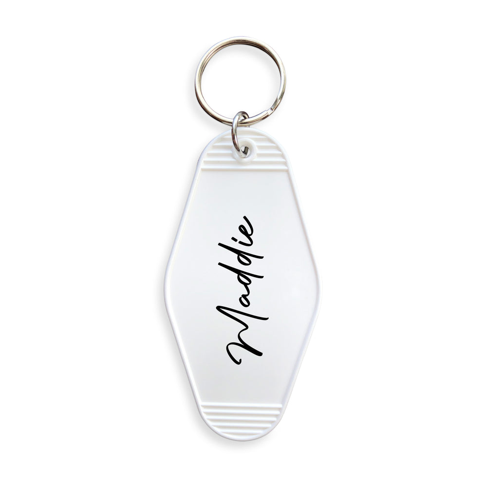 Personalised Script Motel Keyring