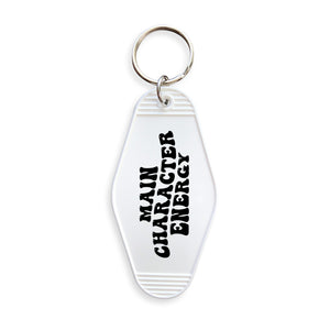 Main Character Energy Slogan Motel Keyring