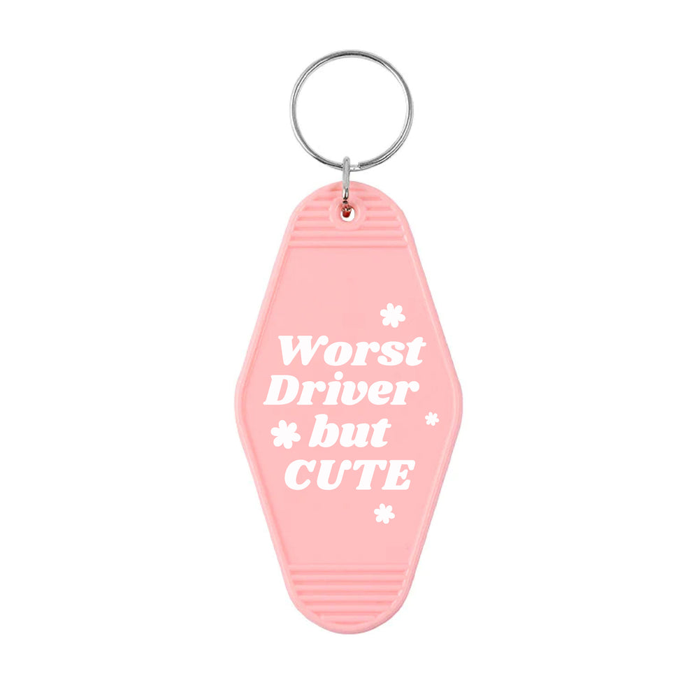 Worst Driver But Cute Slogan Motel Keyring LoveCases