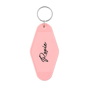 Personalised Script Motel Keyring