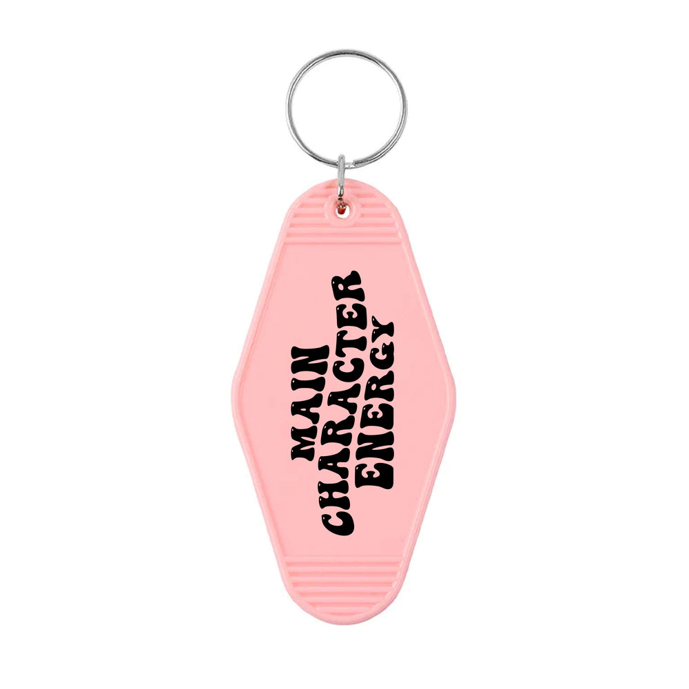 Main Character Energy Slogan Motel Keyring