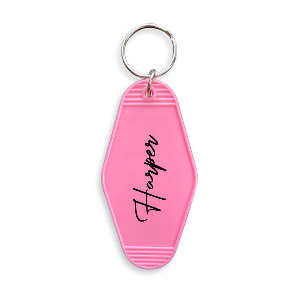 Personalised Script Motel Keyring