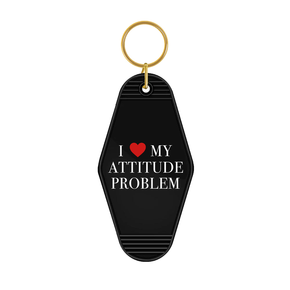 Attitude Problem Slogan Motel Keyring