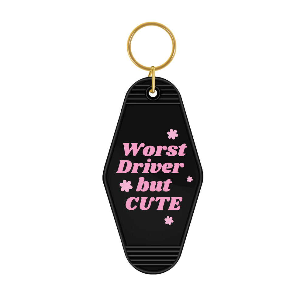 Worst Driver But Cute Slogan Motel Keyring LoveCases