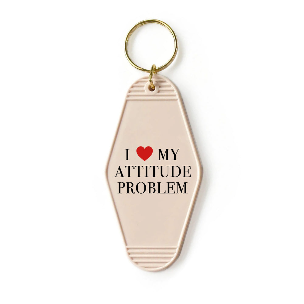 Attitude Problem Slogan Motel Keyring