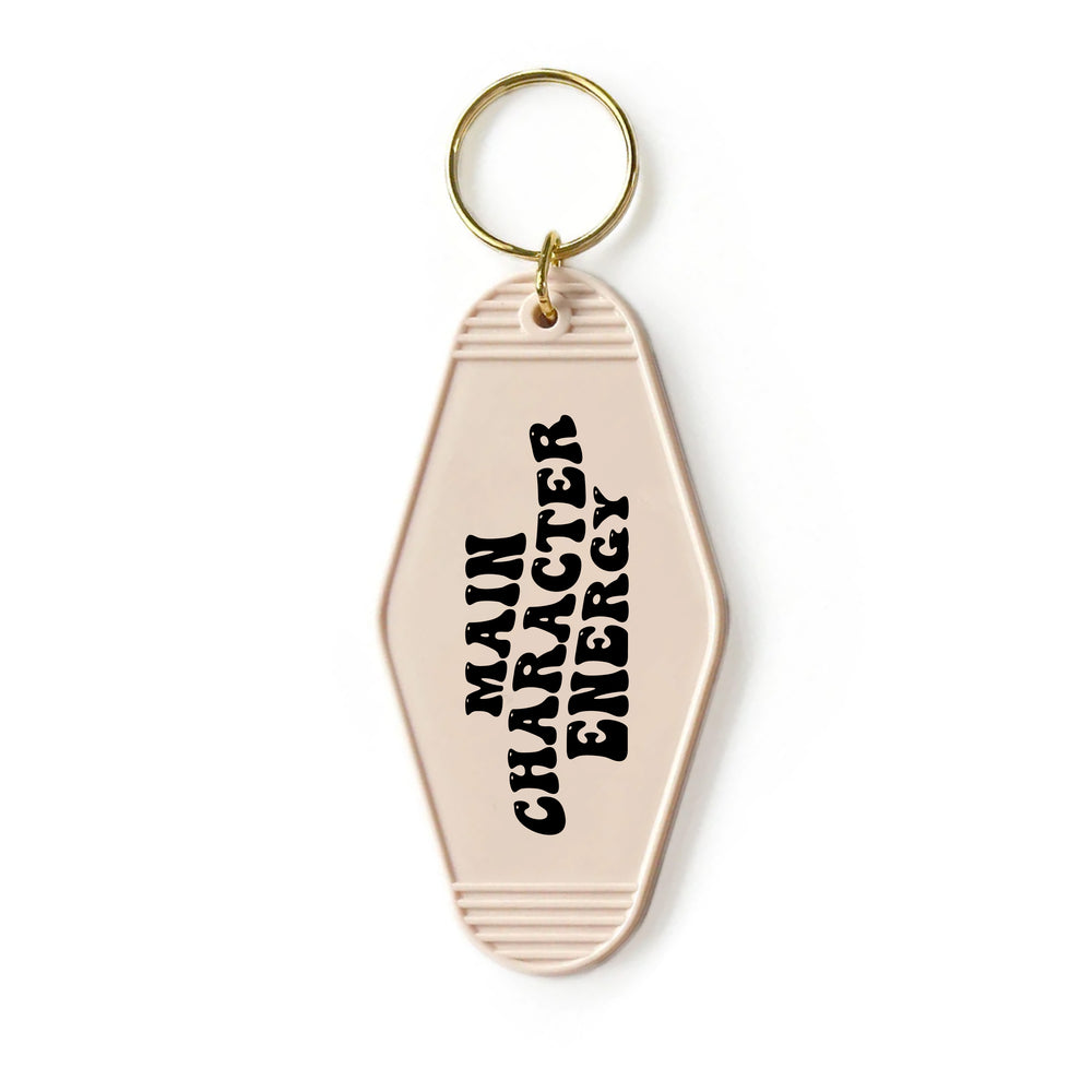 Main Character Energy Slogan Motel Keyring