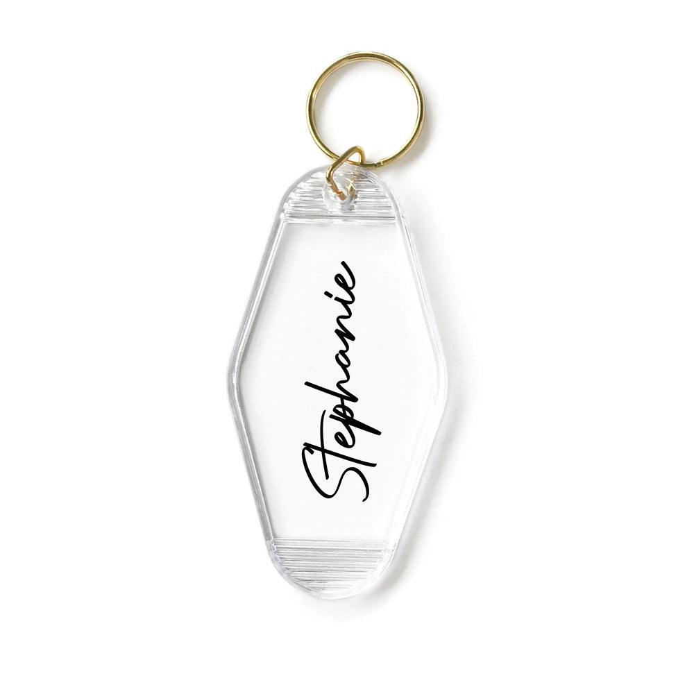 Personalised Script Motel Keyring