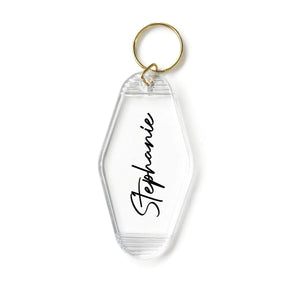 
            
                Load image into Gallery viewer, Personalised Script Motel Keyring
            
        