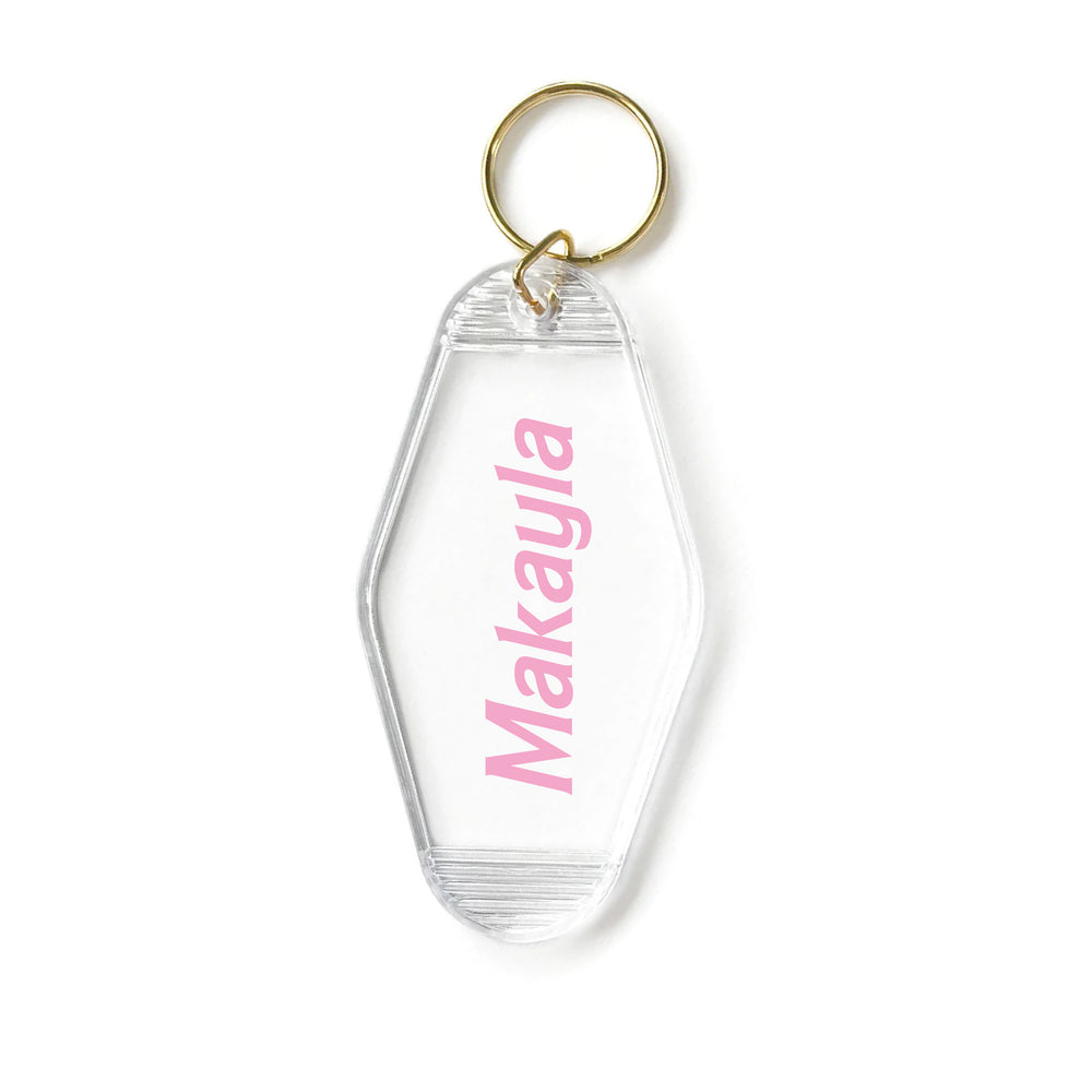 Personalised Light Pink Name Motel Keyring