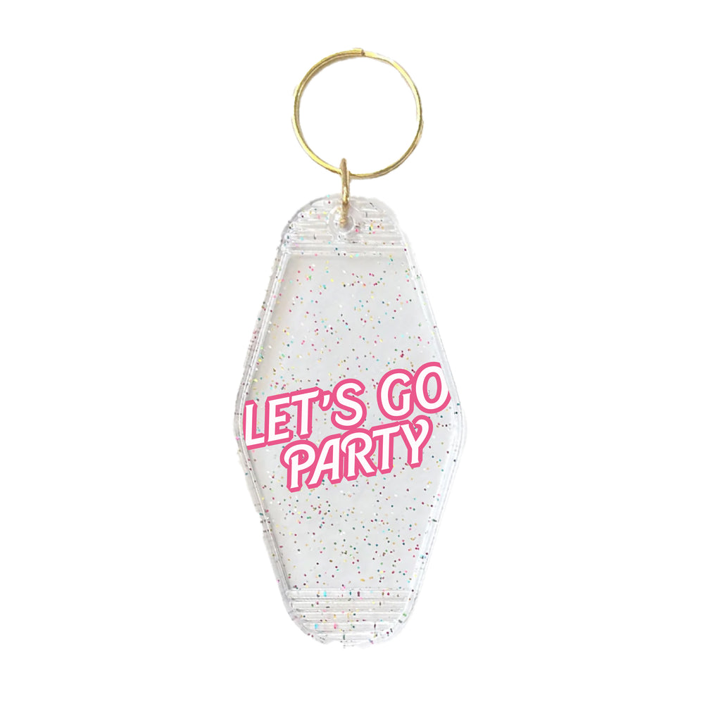 
            
                Load image into Gallery viewer, Let&amp;#39;s Go Party Motel Keyring
            
        