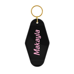 Personalised Light Pink Name Motel Keyring