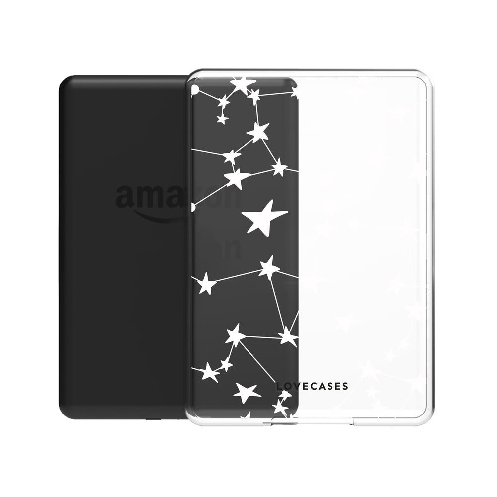 White Stars & Moons Kindle Case