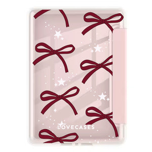 Burgundy Bows Foldable Kindle Cover