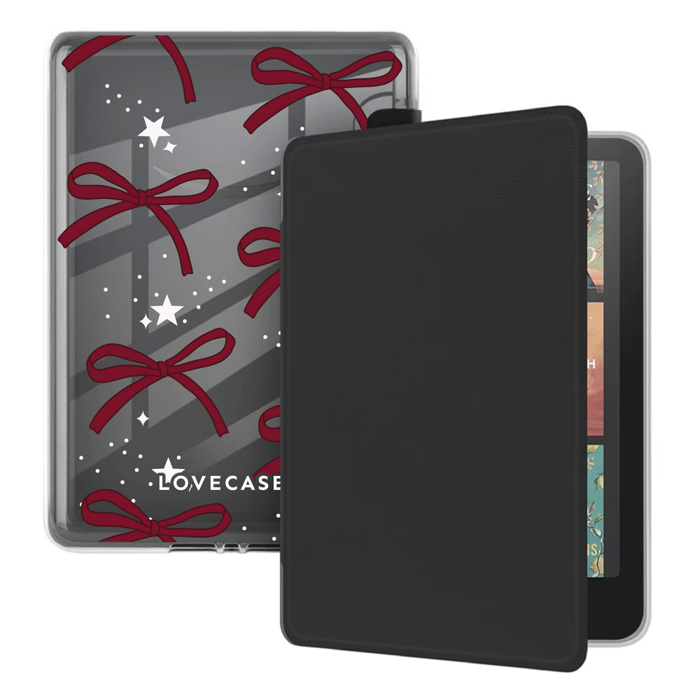 Burgundy Bows Foldable Kindle Cover