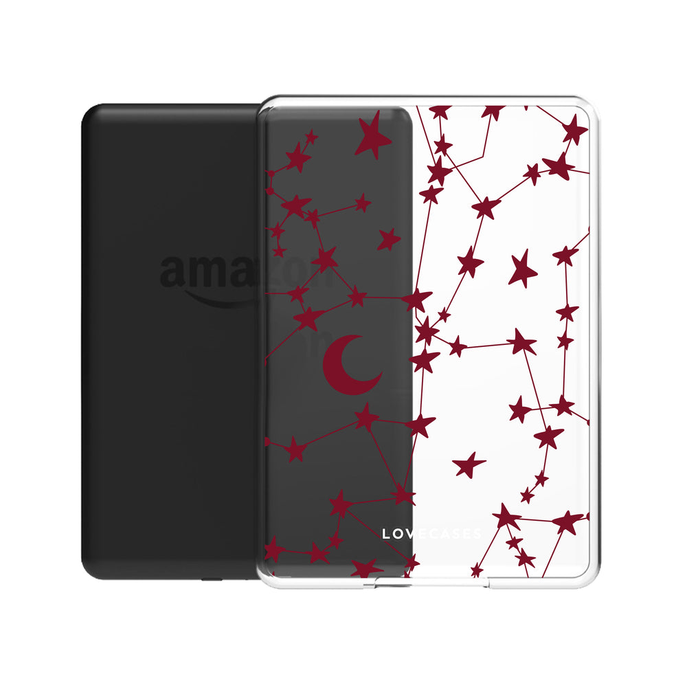 Burgundy Stars & Moons Kindle Case