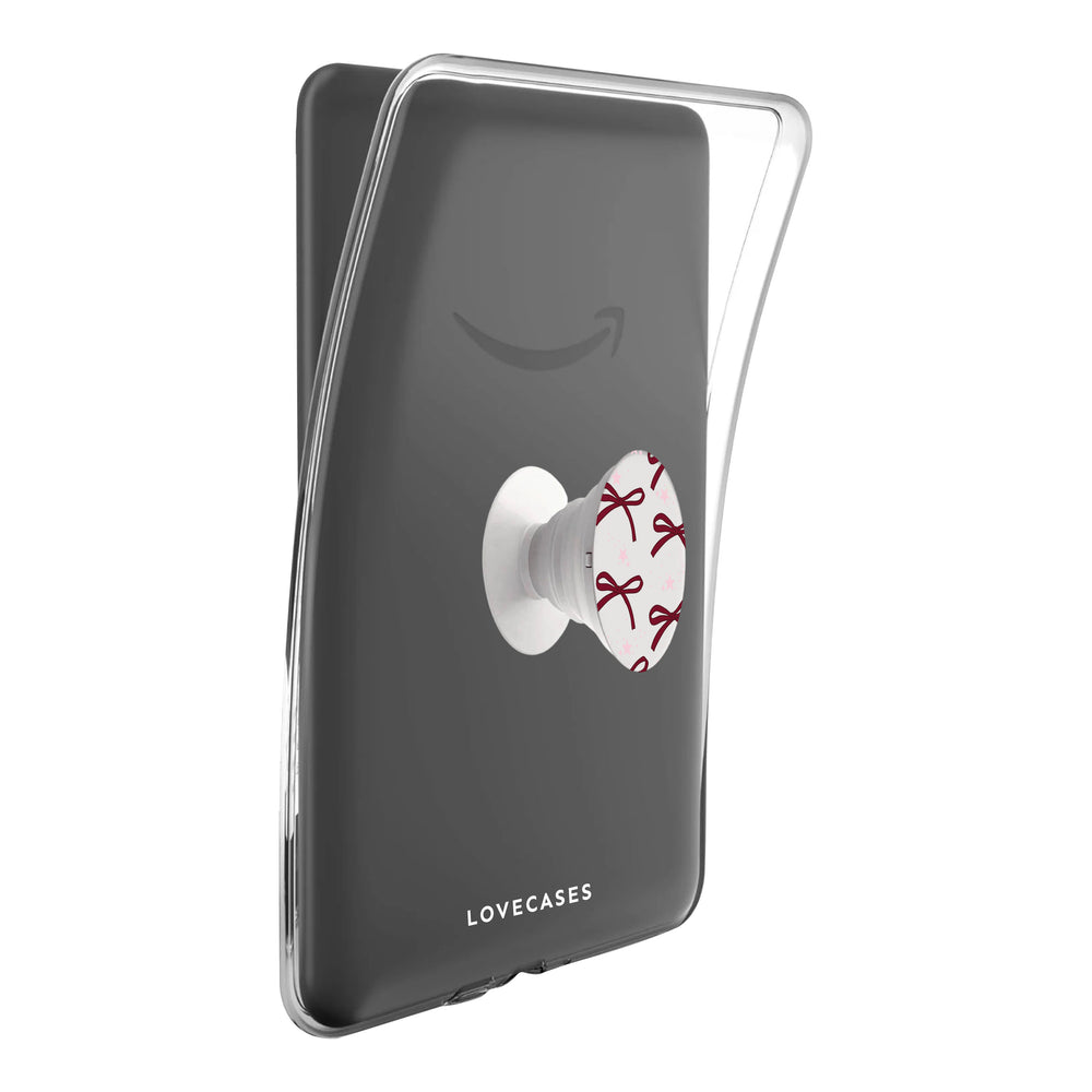 Burgundy Bows Kindle Grip Pop Holder & Stand