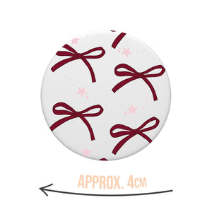 Burgundy Bows Kindle Grip Pop Holder & Stand