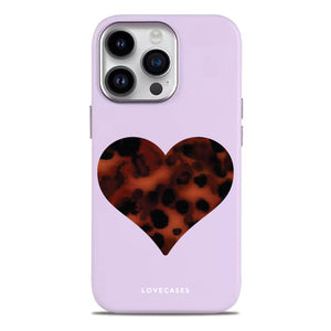 Tortoise Shell Heart Soft-Touch Leather Phone Case