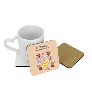 Little Miss Loves Highland Cows Square Coaster