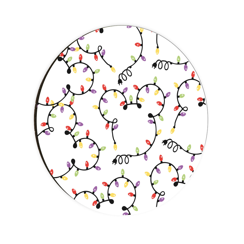 Christmas Mickey Lights Circle Coaster