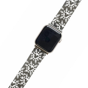 Snowflake Mickey Black Glitter Smartwatch Strap