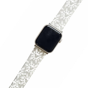 Snowflake Mickey Clear Glitter Smartwatch Strap