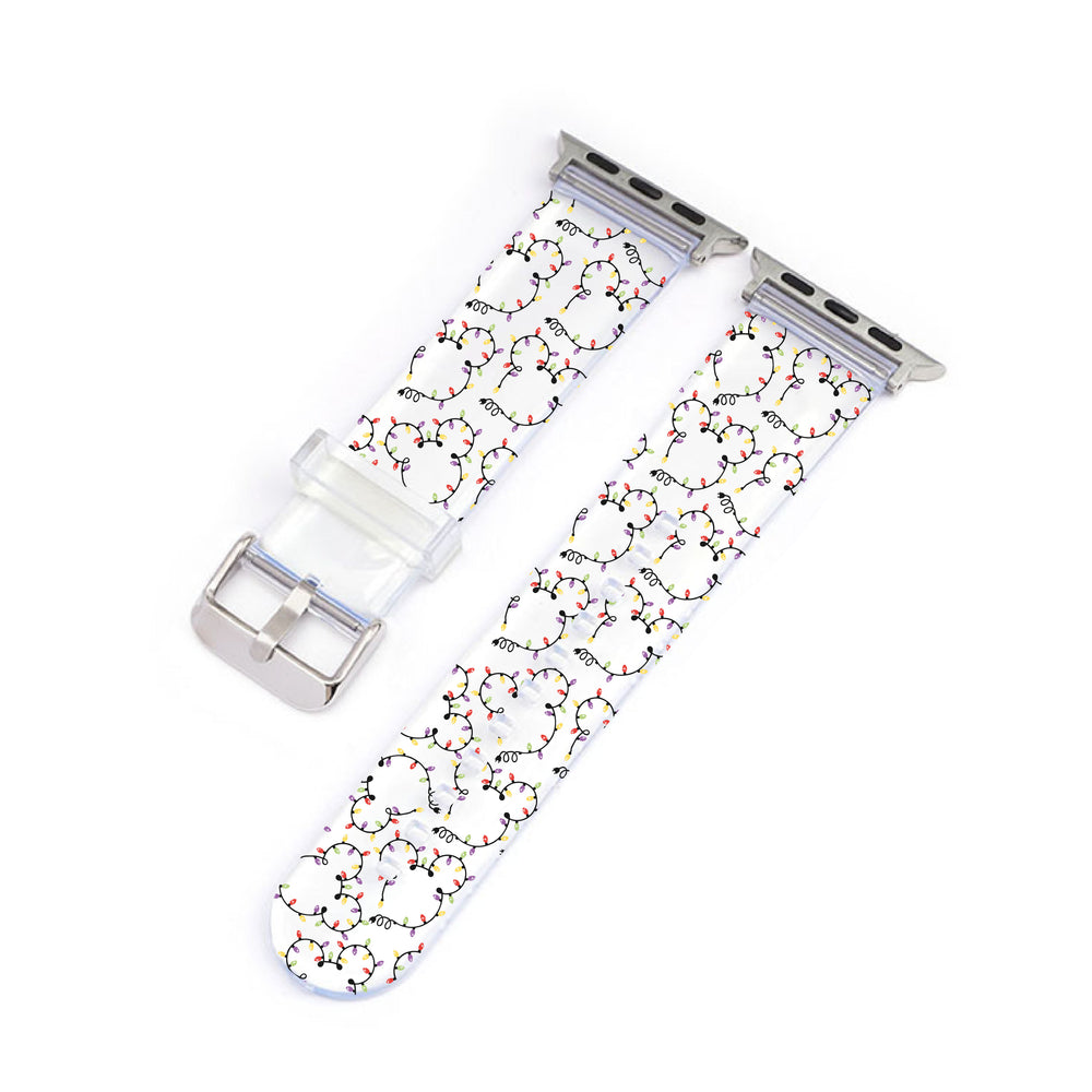 Christmas Mickey Lights Clear Smartwatch Strap