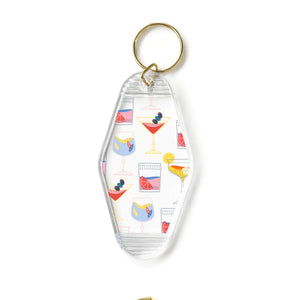 Retro Cocktails Motel Keyring