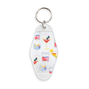 Retro Cocktails Motel Keyring