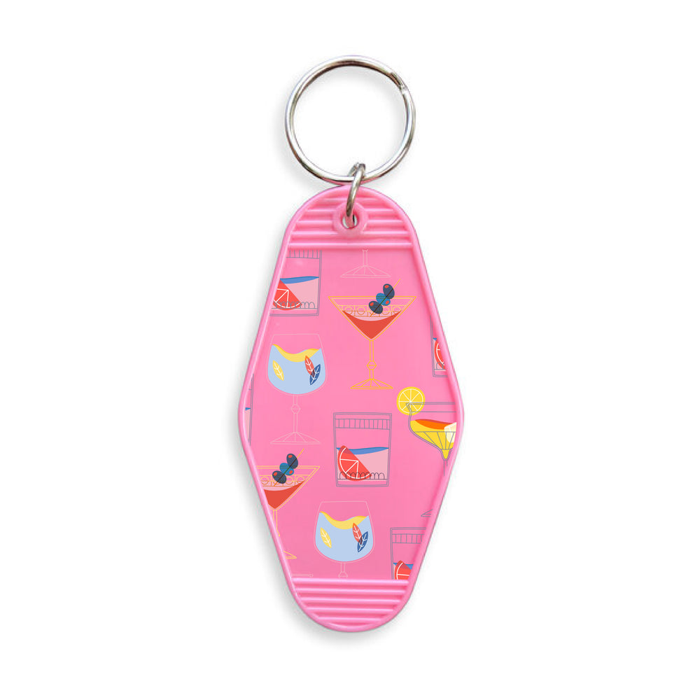 Retro Cocktails Motel Keyring