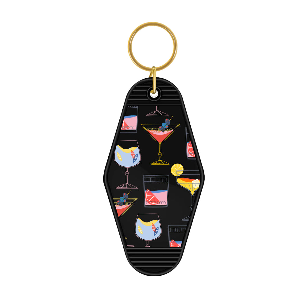 Retro Cocktails Motel Keyring