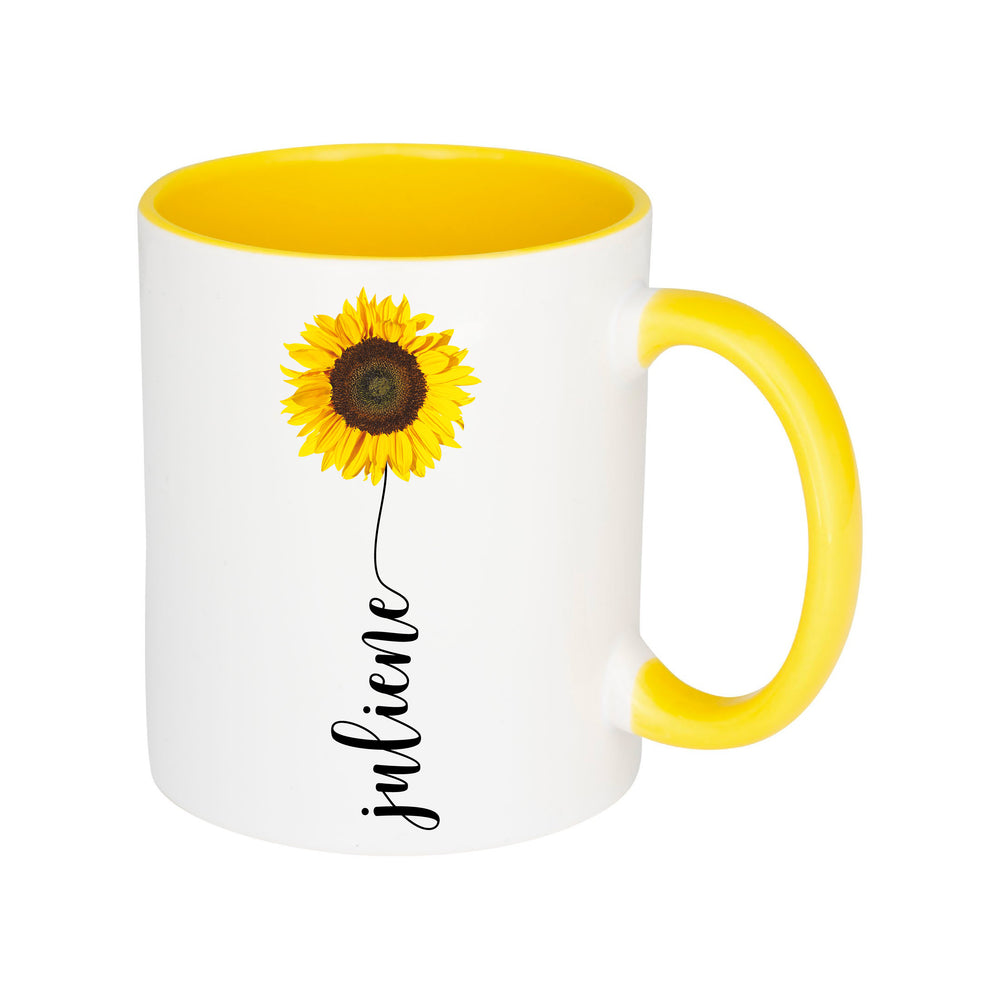 Personalised Sunflower Name Mug