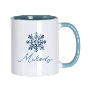 Personalised Blue Snowflake Mug